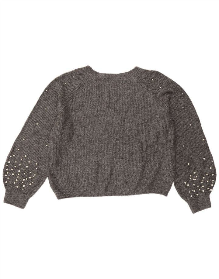 Marks & Spencer Damen-Pullover mit U-Boot-Ausschnitt, UK 14, Mittelgrau meliert