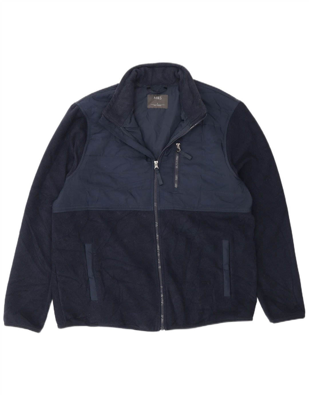 Marks & Spencer Herren-Trainingsanzug-Oberteil, Jacke, groß, Marineblau, Farbblock