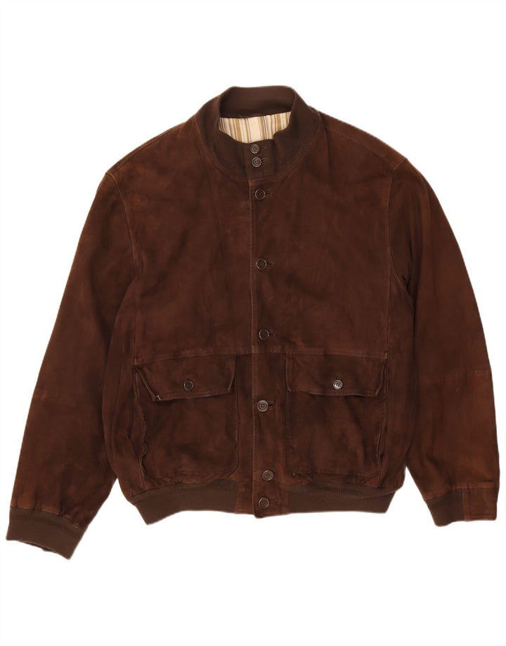 Vintage Herren Wildleder Bomberjacke EU 52 XL Braun