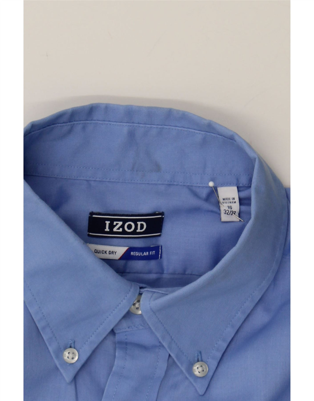 IZOD Mens Regular Fit Shirt Size 16 Large Blue Vintage Izod and Second-Hand Izod from Messina Hembry 