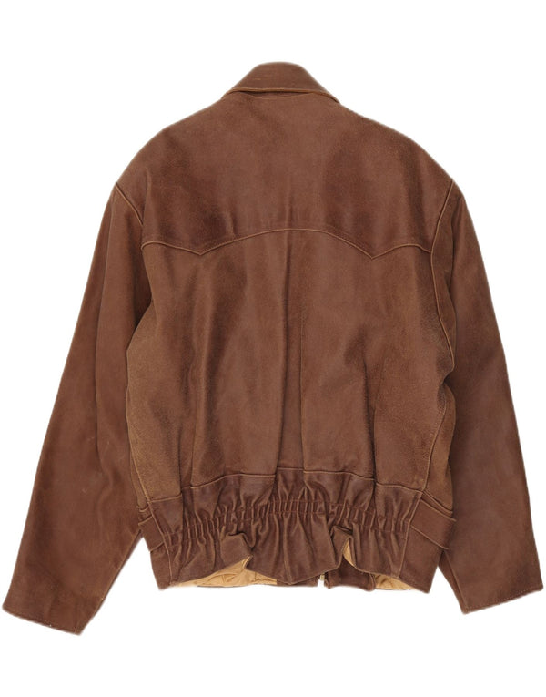 Vintage Damen Lederjacke UK 20 2XL Braun