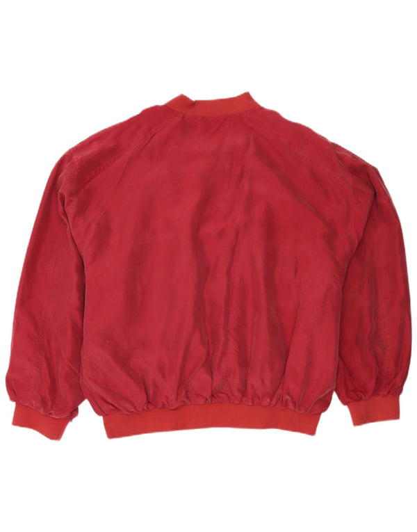 Pensacola Herren Bomberjacke UK 42 XL Burgunderrote Seide