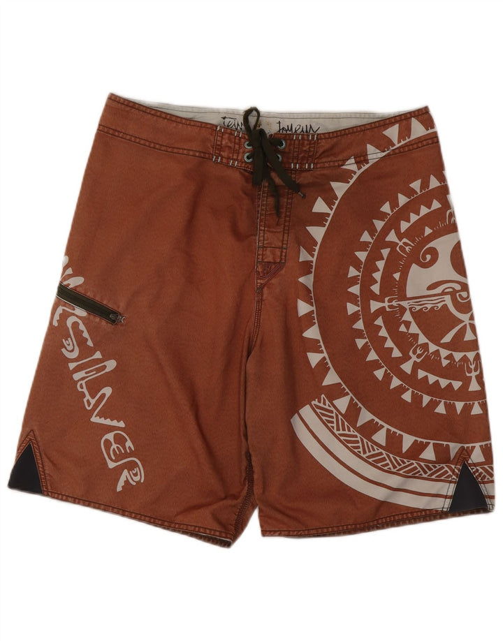 Quiksilver Herren-Badeshorts mit Grafik, mittelbraunes geometrisches Polyester