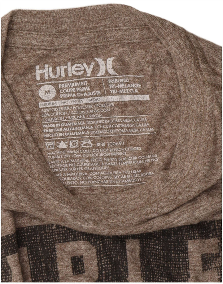 HURLEY Herren Premium Fit Grafik-T-Shirt-Oberteil Mittelgrau meliert