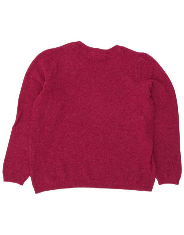 Crew Clothing Damen-Pullover mit U-Boot-Ausschnitt, UK 16, Größe L, rosa Wolle