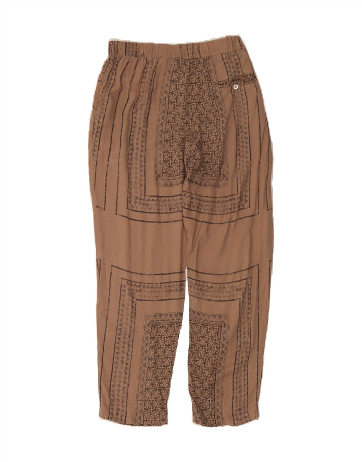 MASSIMO DUTTI Womens Cropped Trousers EU 42 Large W32 L26 Brown Geometric Vintage Massimo Dutti and Second-Hand Massimo Dutti from Messina Hembry 