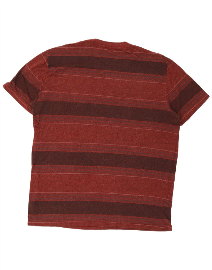 Hurley Herren-T-Shirt mit Premium-Passform, großes, kastanienbraunes, gestreiftes Polyester