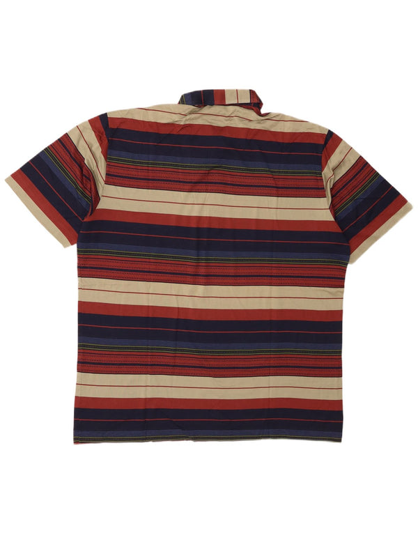 Vintage Herren-Poloshirt, groß, mehrfarbig, gestreift, Baumwolle