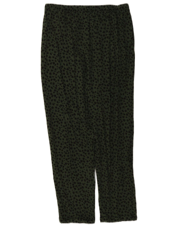Marks & Spencer Damenhose UK 12 M W32 L26 Grüner Tierdruck