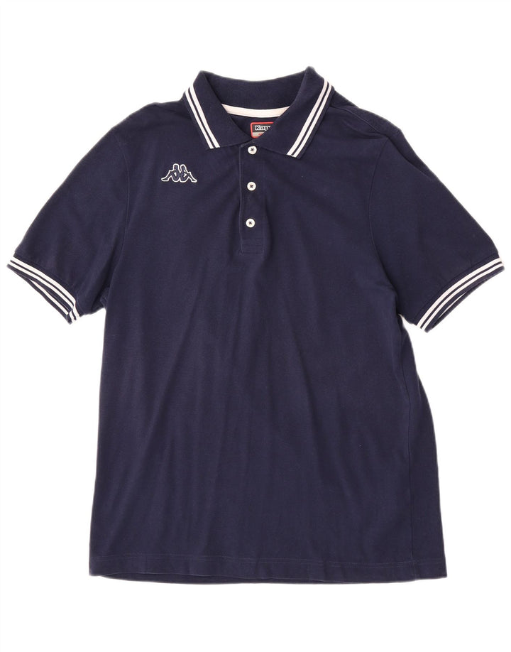 Kappa Herren-Poloshirt aus mittelblauer, gestreifter Baumwolle