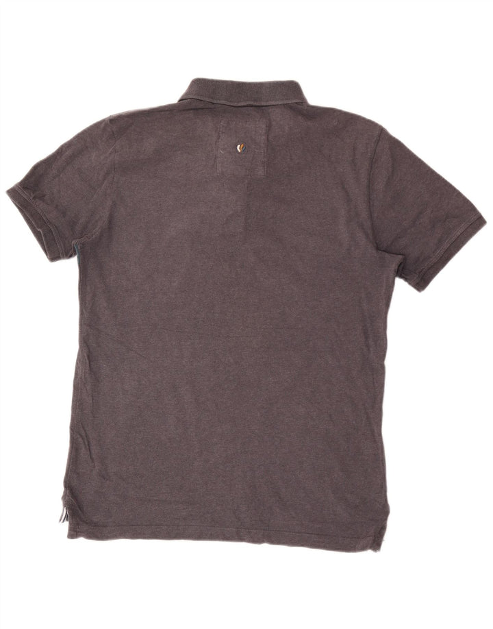 Fat Face Herren-Poloshirt aus mittelgrauer, gestreifter Baumwolle