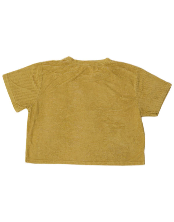 Rip Curl Damen Crop Velvet T-Shirt Top UK 18 XL Gelb