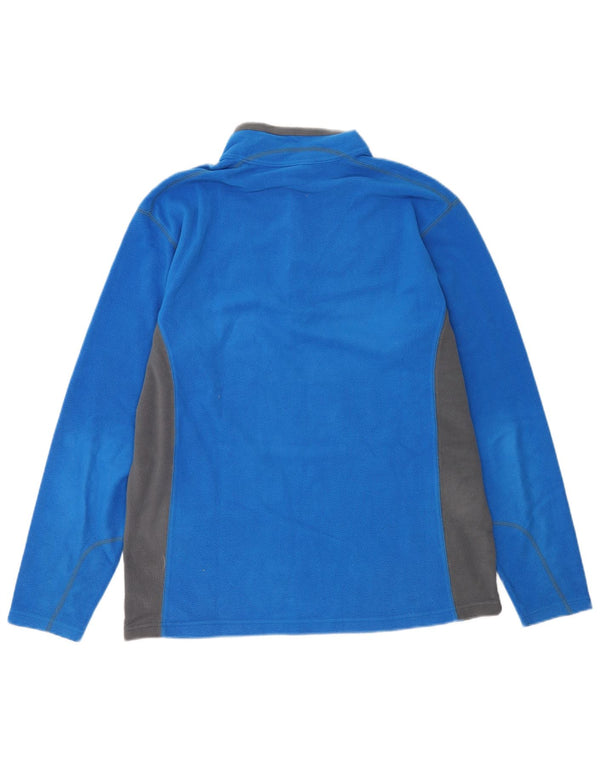 Columbia Herren-Fleecepullover mit Reißverschluss am Hals, großes, blaues Farbblock-Polyester