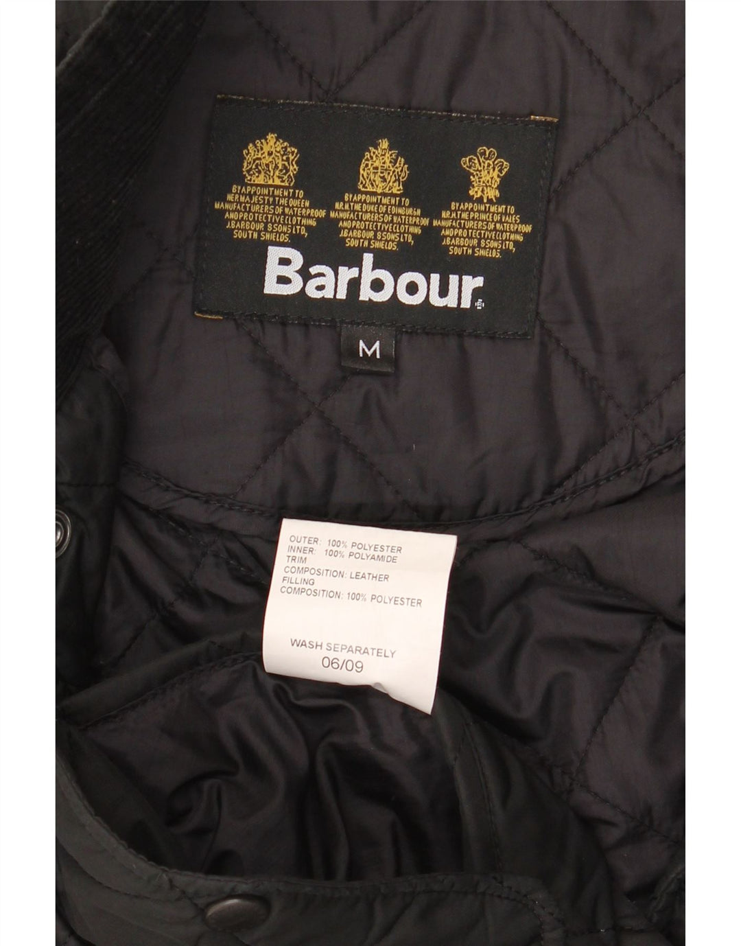 Barbour Herren Steppjacke UK 38 Medium Schwarz Polyester