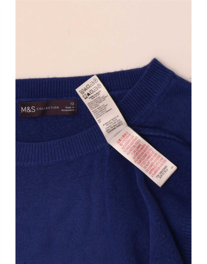 Marks & Spencer Damen-Pullover mit U-Boot-Ausschnitt, UK 12, Mittelblau, Acryl
