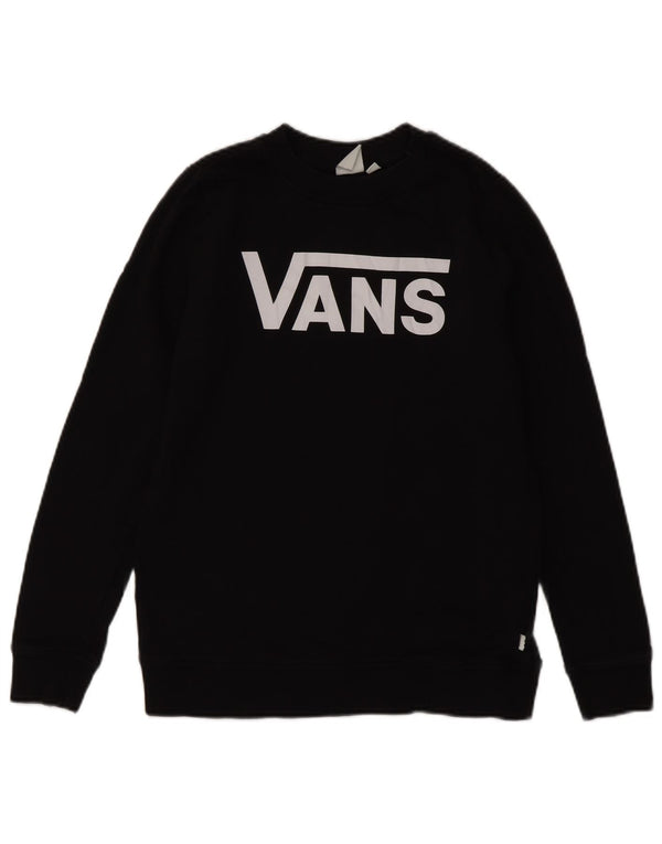 Vans Damen Grafik-Sweatshirt-Pullover UK 10 Small Schwarz Baumwolle