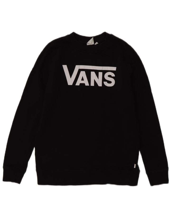 Vans Damen Grafik-Sweatshirt-Pullover UK 10 Small Schwarz Baumwolle
