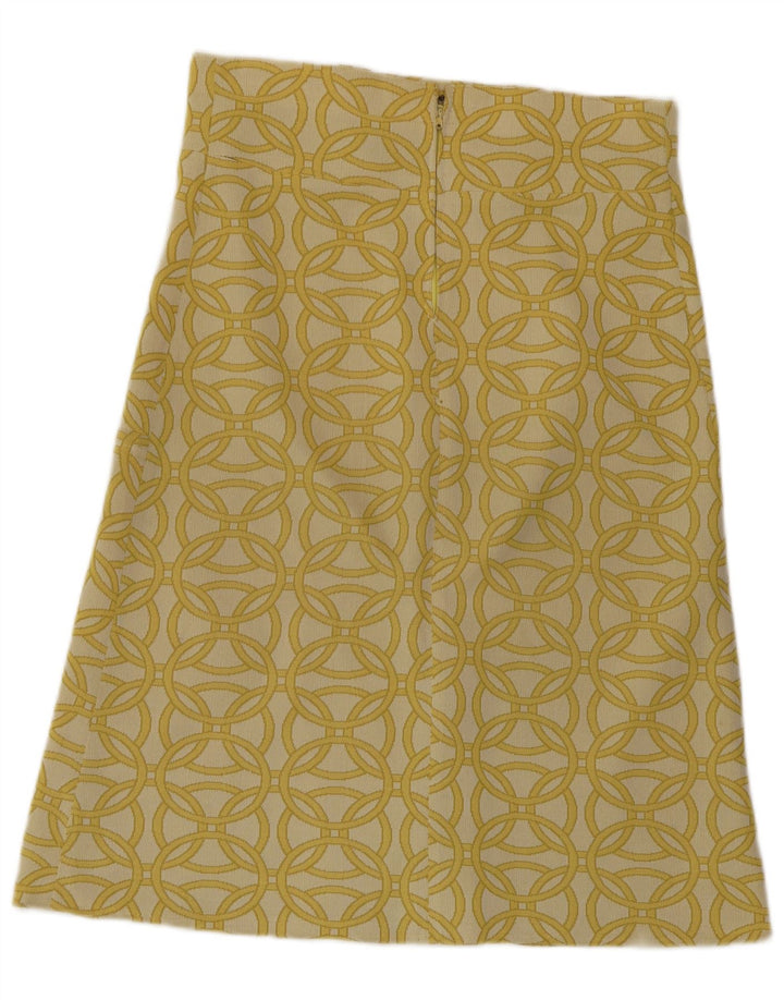 Vintage Damen A-Linie Rock W30 Mittelgelb Geometrisch