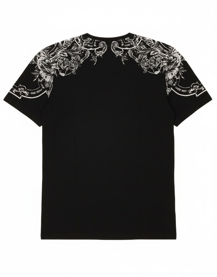 Zara Herren-T-Shirt mit Grafik, groß, schwarz, geblümt