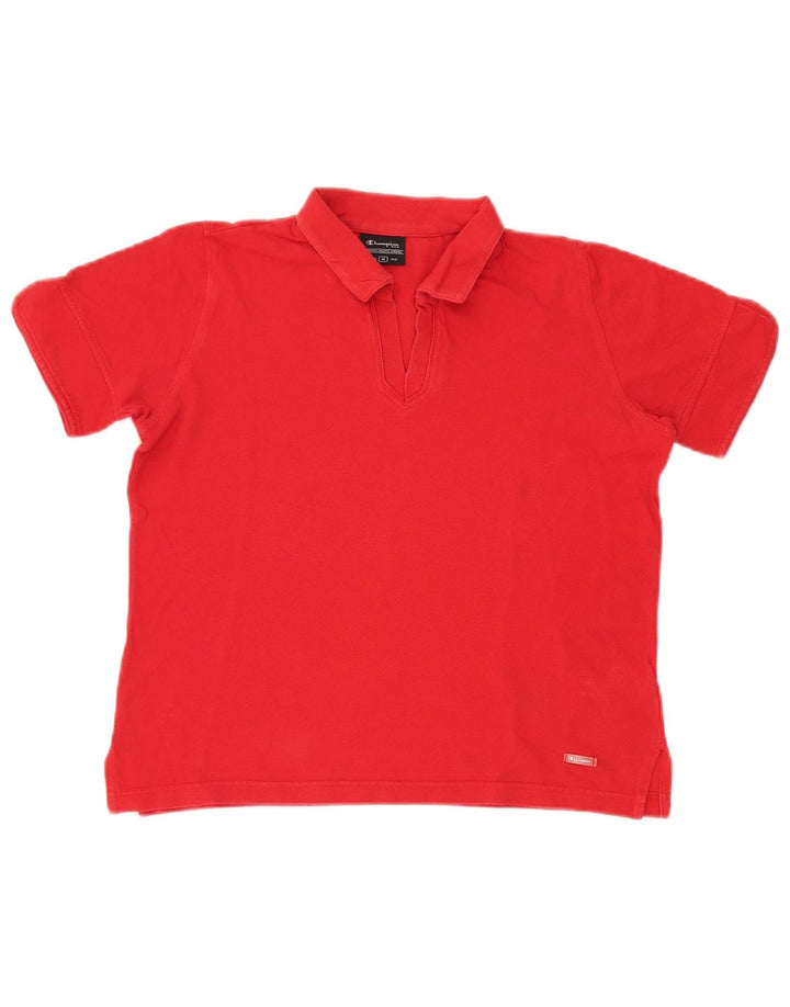 Champion Damen Crop Poloshirt UK 14 Mittelrote Baumwolle
