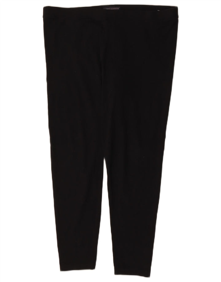 Marks & Spencer Damen kurze Leggings UK 18 XL schwarze Baumwolle