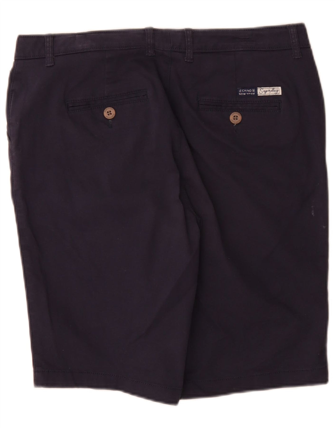 Superdry Damen Regular Chino Shorts UK 12 Medium W32 Marineblau Baumwolle
