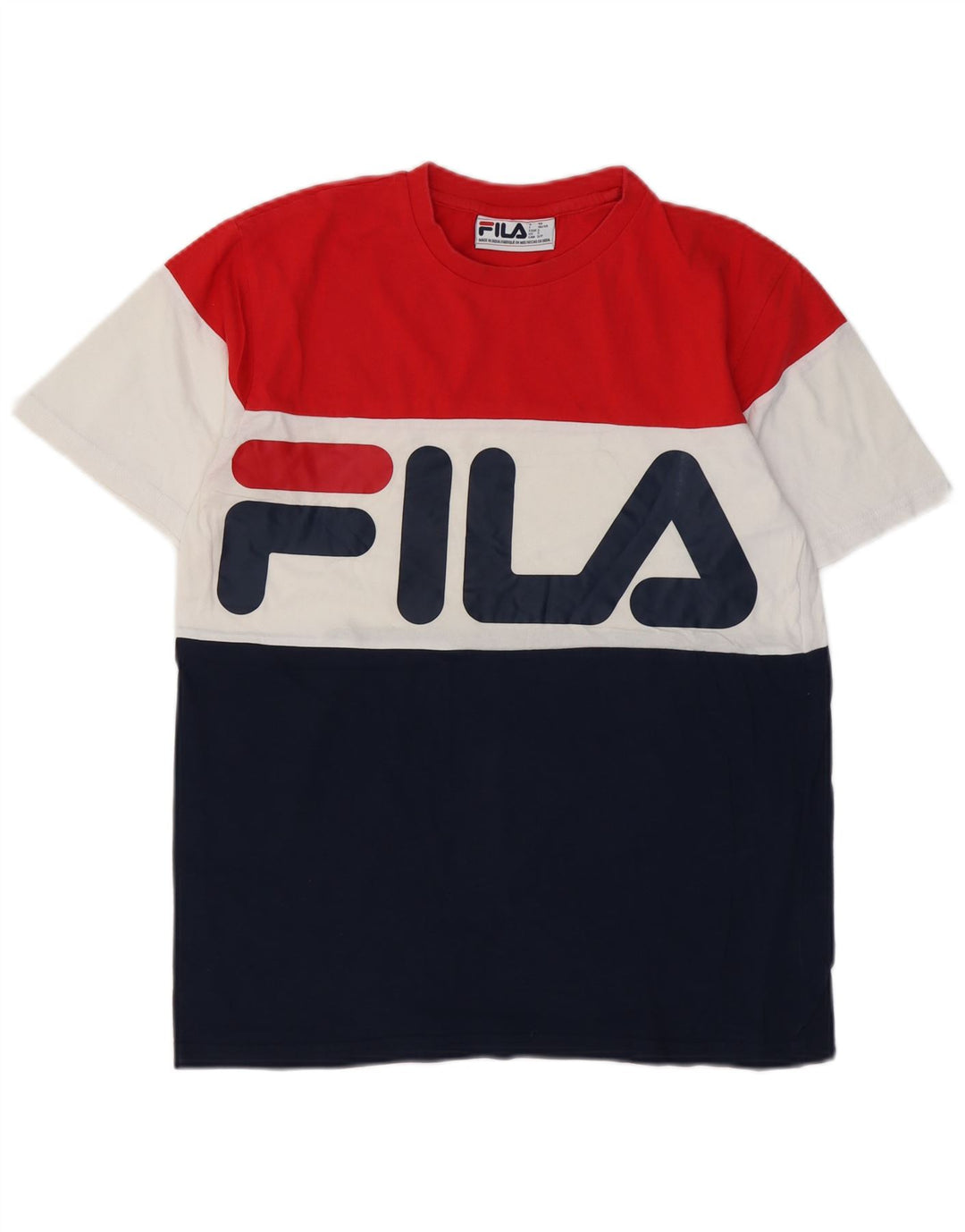FILA Herren-T-Shirt mit Grafik, Größe S, mehrfarbig, Colourblock-Baumwolle