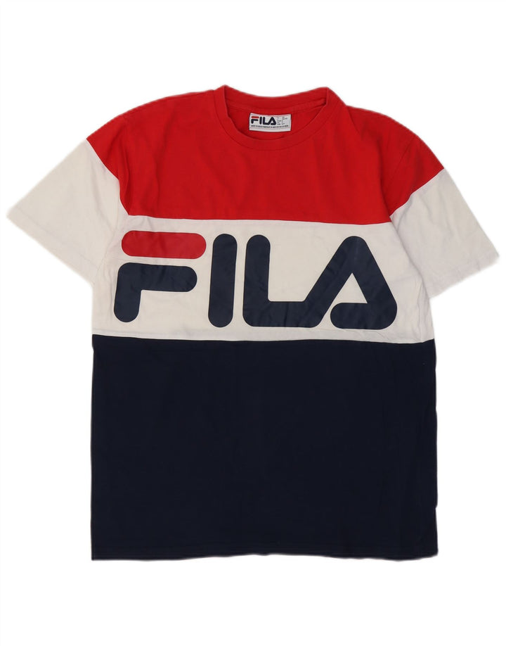 FILA Herren-T-Shirt mit Grafik, Größe S, mehrfarbig, Colourblock-Baumwolle