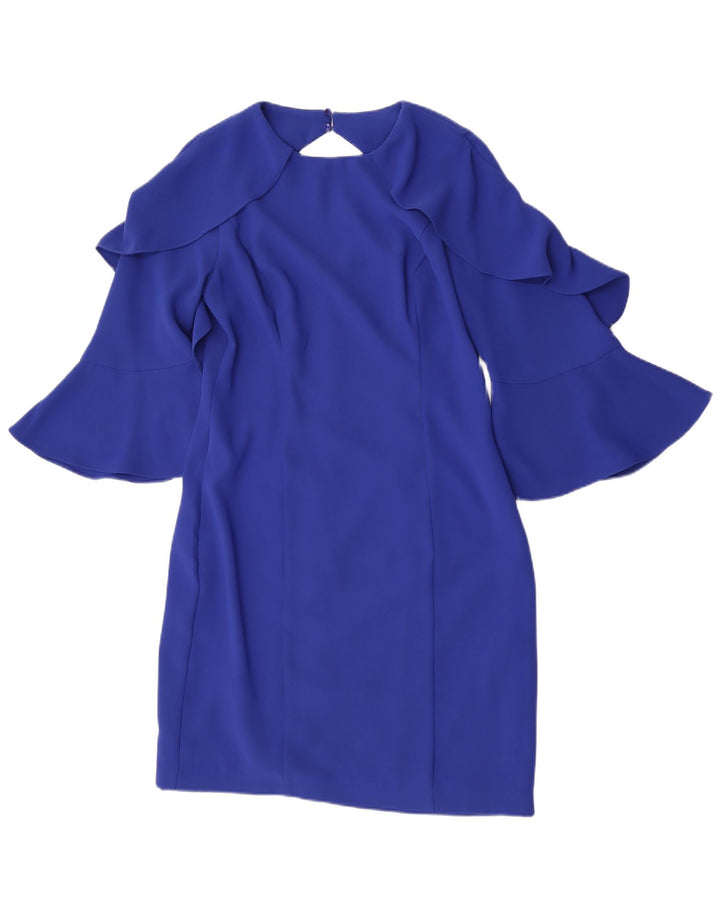 Coast Damen-Etuikleid mit 3/4-Ärmeln, UK-Größe 12, Mittelblau, Polyester