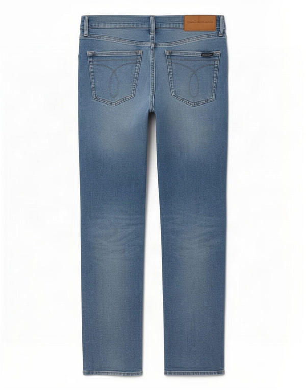 Calvin Klein Herren Straight Jeans W31 L32 Blaue Baumwolle