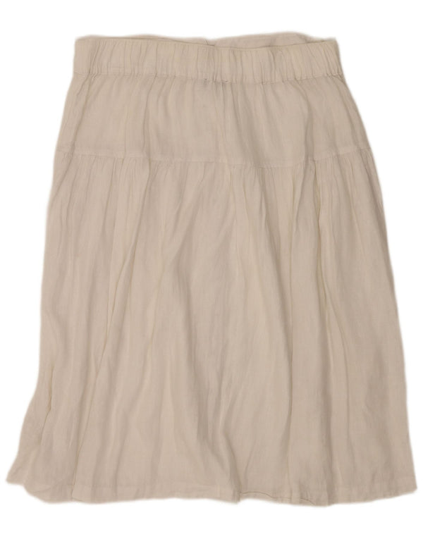 Marks & Spencer Damen A-Linienrock UK 16 Large W36 Weißes Leinen