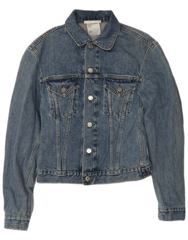 Helmut Lang Damen Jeansjacke UK 8 Small Blaue Baumwolle