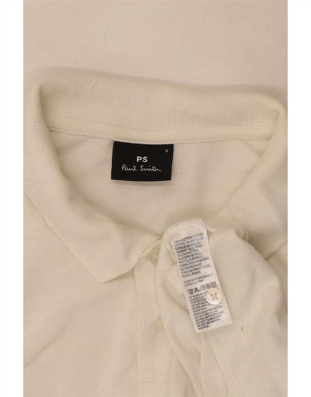 Paul Smith Herren-Poloshirt, Größe S, weiße Baumwolle
