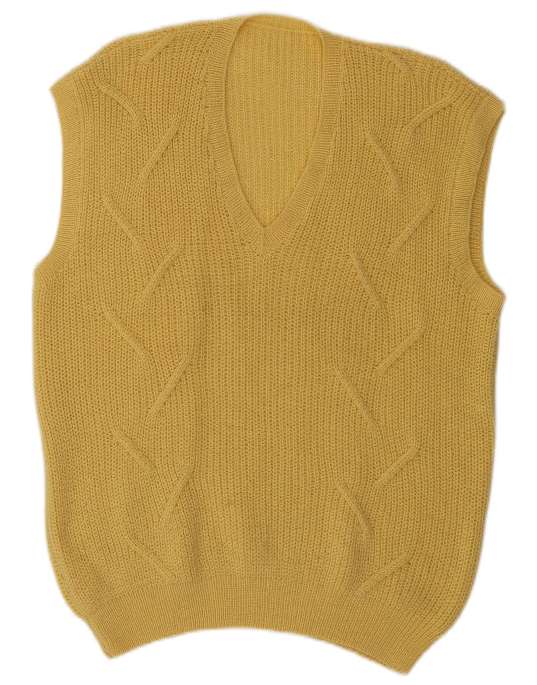 Vintage Herren Weste Tank Top Groß Gelb