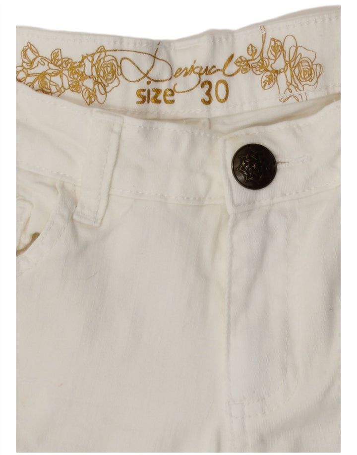 Desigual Damen Tapered Jeans W30 L27 Weiße Baumwolle