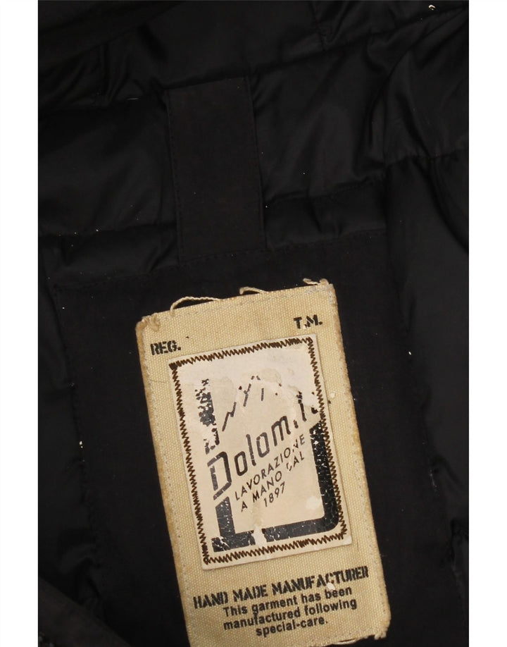 Dolomite Wattierte Herrenjacke mit Kapuze, UK 42 XL, schwarzes Nylon