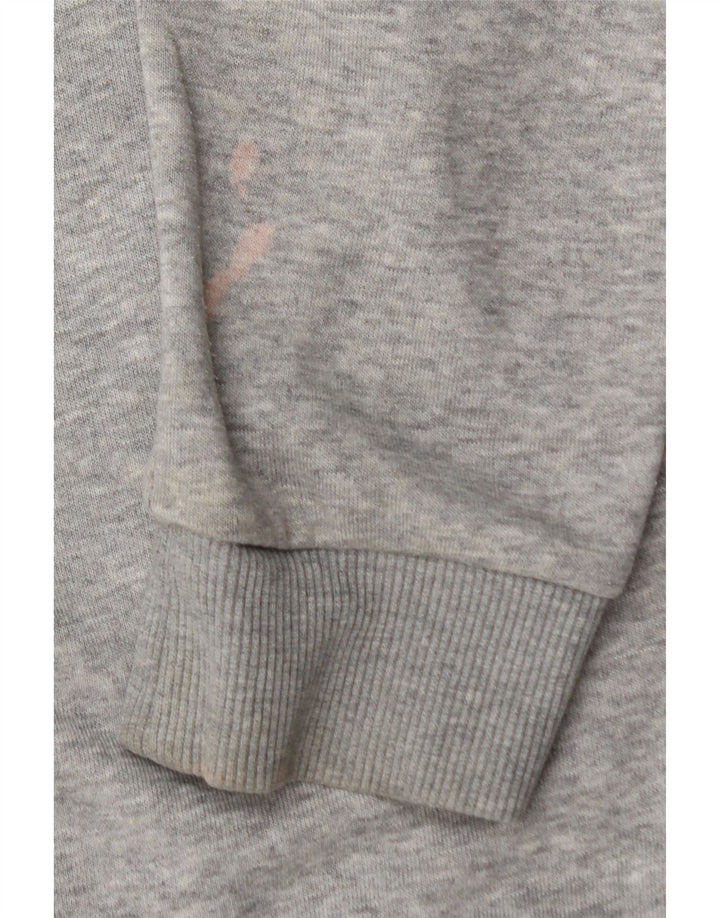 ADIDAS Womens Zip Neck Sweatshirt Jumper UK 12/14 Medium Grey Cotton Vintage Adidas and Second-Hand Adidas from Messina Hembry 