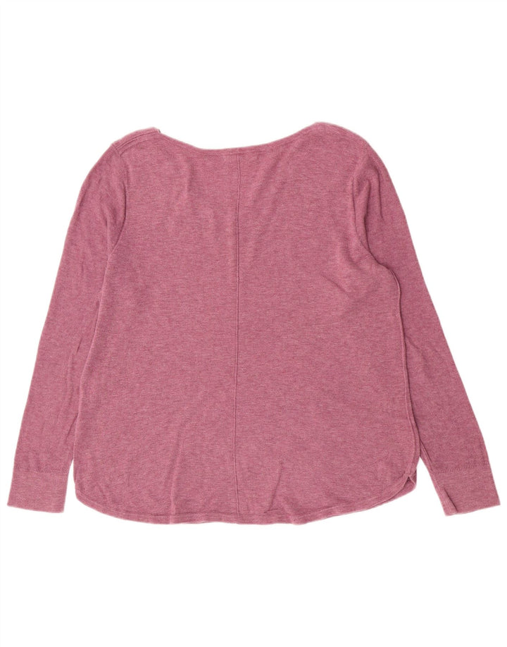 White Stuff Damen-Pullover mit V-Ausschnitt, Gr. 14, Größe L, Rosa, Baumwolle