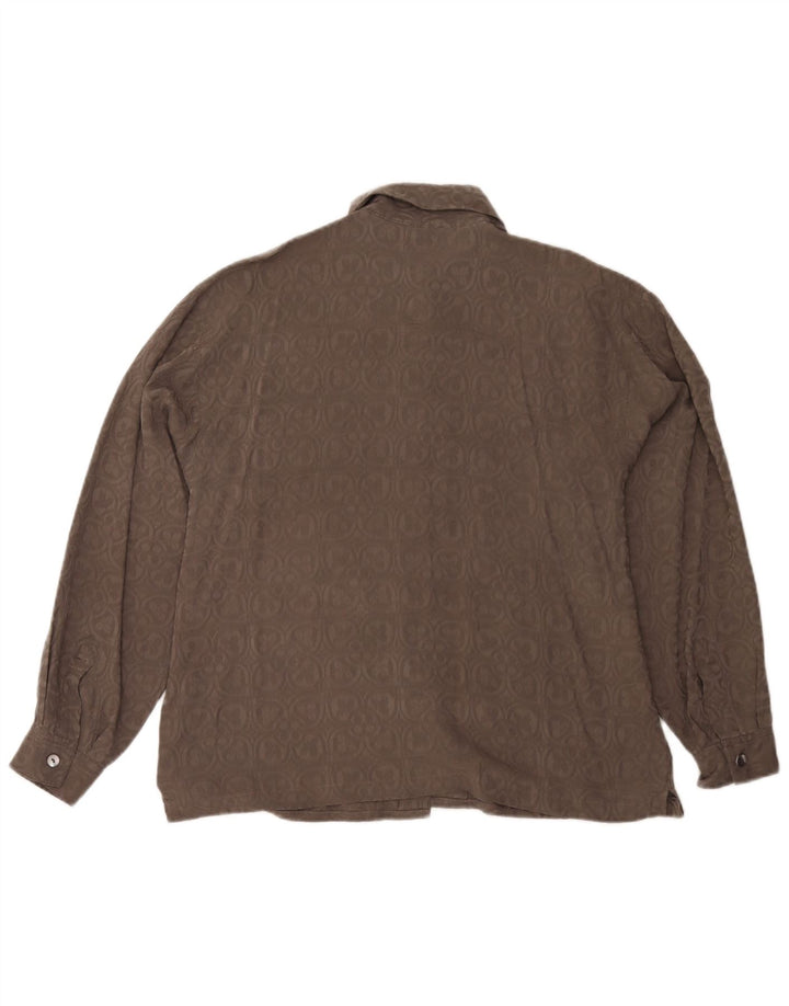 Alberto Fabiani Damenhemd UK 14 Large Grau geblümt