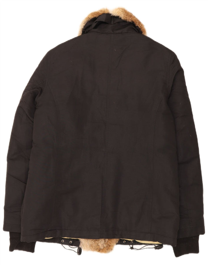 Woolrich Damen Wattierte Jacke UK 14 Mittelschwarzes Nylon