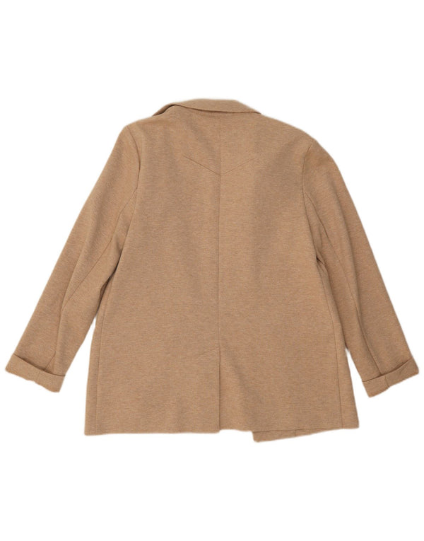 Topshop Womens Open Blazer Jacke UK 10 Small Beige Polyester