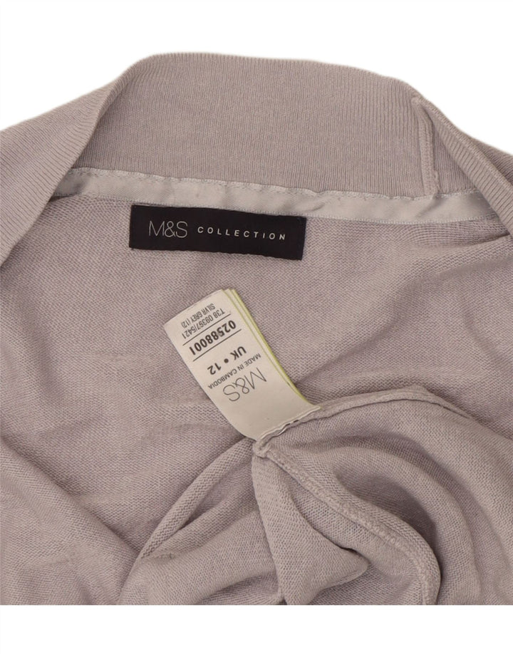 Marks & Spencer Offener Damen-Cardigan-Pullover UK 12 Mittelgraues Acryl