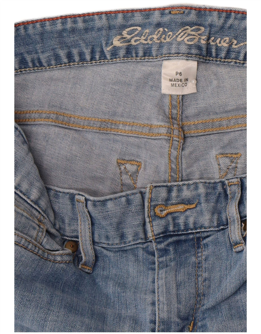 Eddie Bauer Damen Curvy Straight Jeans US 6 Medium W28 L29 Blaue Baumwolle
