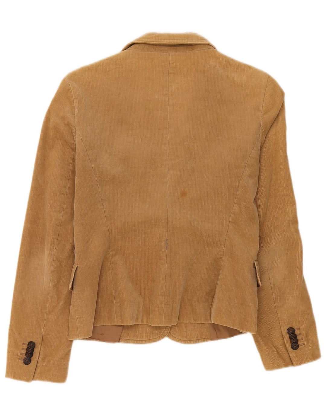 Zara Damen 2-Knopf-Blazer aus Cord, Gr. 10, Größe S, Beige, Baumwolle