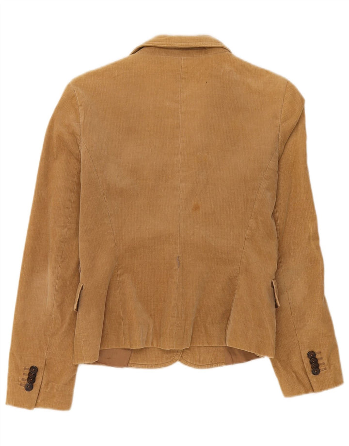Zara Damen 2-Knopf-Blazer aus Cord, Gr. 10, Größe S, Beige, Baumwolle