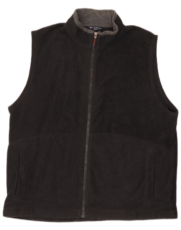 Marks & Spencer Herren Fleecejacke UK 44 2XL Schwarz Polyester