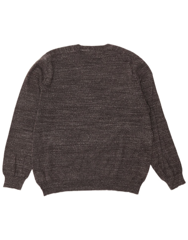 Polo Ralph Lauren Herren-Pullover mit Rundhalsausschnitt, groß, grau gefleckte Baumwolle