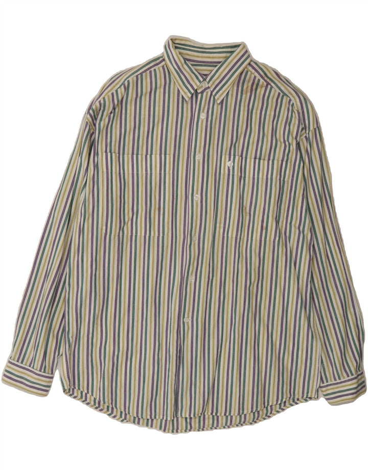 VINTAGE Mens Shirt Size 41/42 Large Multicoloured Striped Vintage Vintage and Second-Hand Vintage from Messina Hembry 