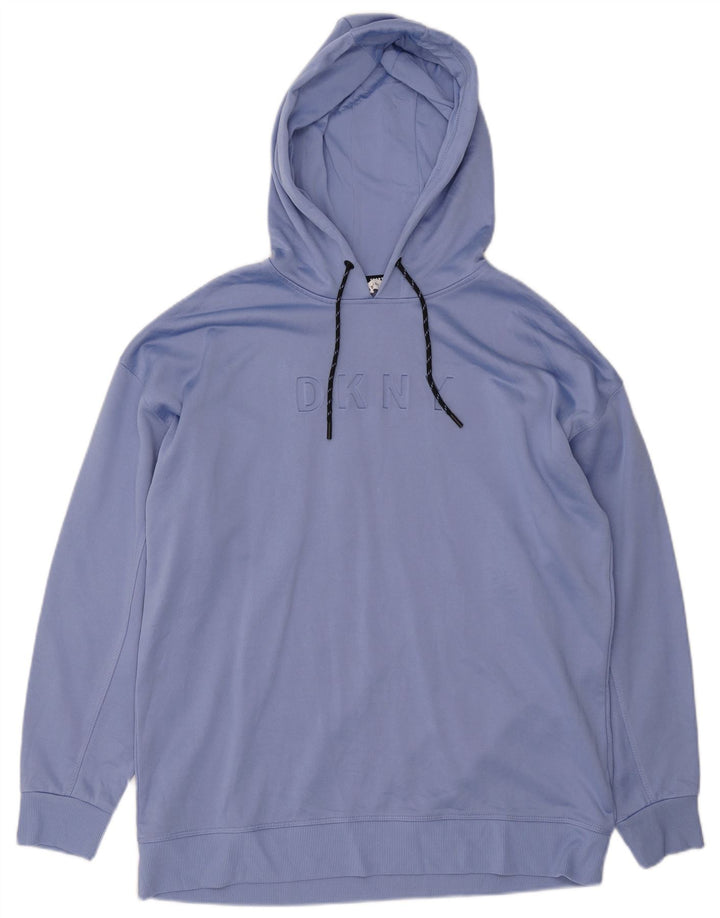 DKNY Mens Graphic Hoodie Jumper Medium Blue Polyester