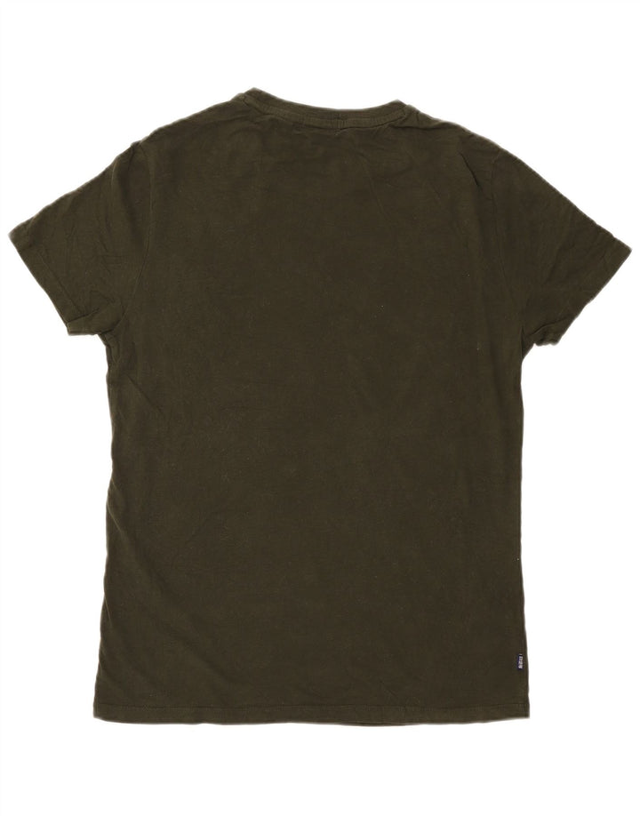 Superdry Herren T-Shirt-Oberteil aus mittelgrüner Baumwolle